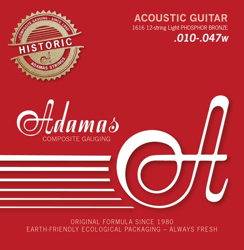 [664590] Muta per chitarra acustica 12 corde Adamas 010/047 phosphor bronze