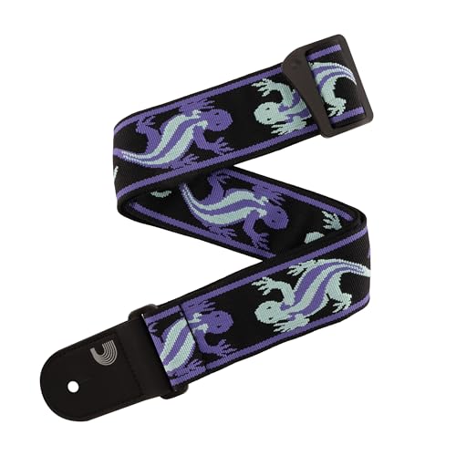 [50PW02] Tracolla D'Addario 50PW02 Green/Blue Lizards