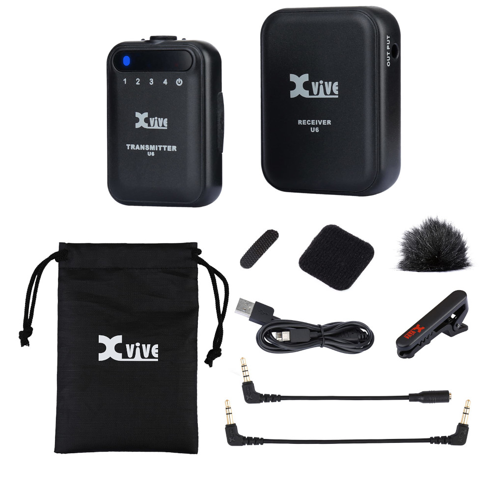 Sistema microfonico wireless per Smartphone e videocamera Xvive U6 Mic