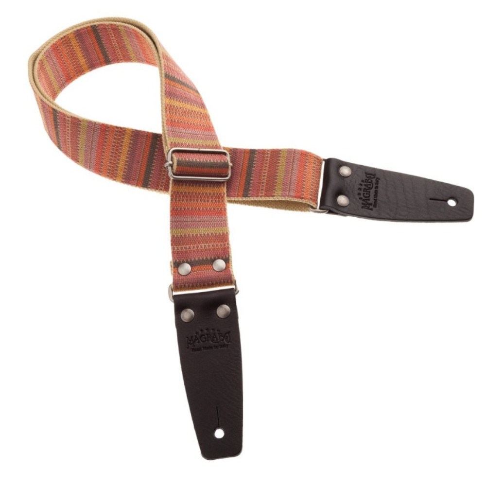 Tracolla Magrabò Stripe SC Retrò Mexico 5 cm terminali Nero fibbia Argento