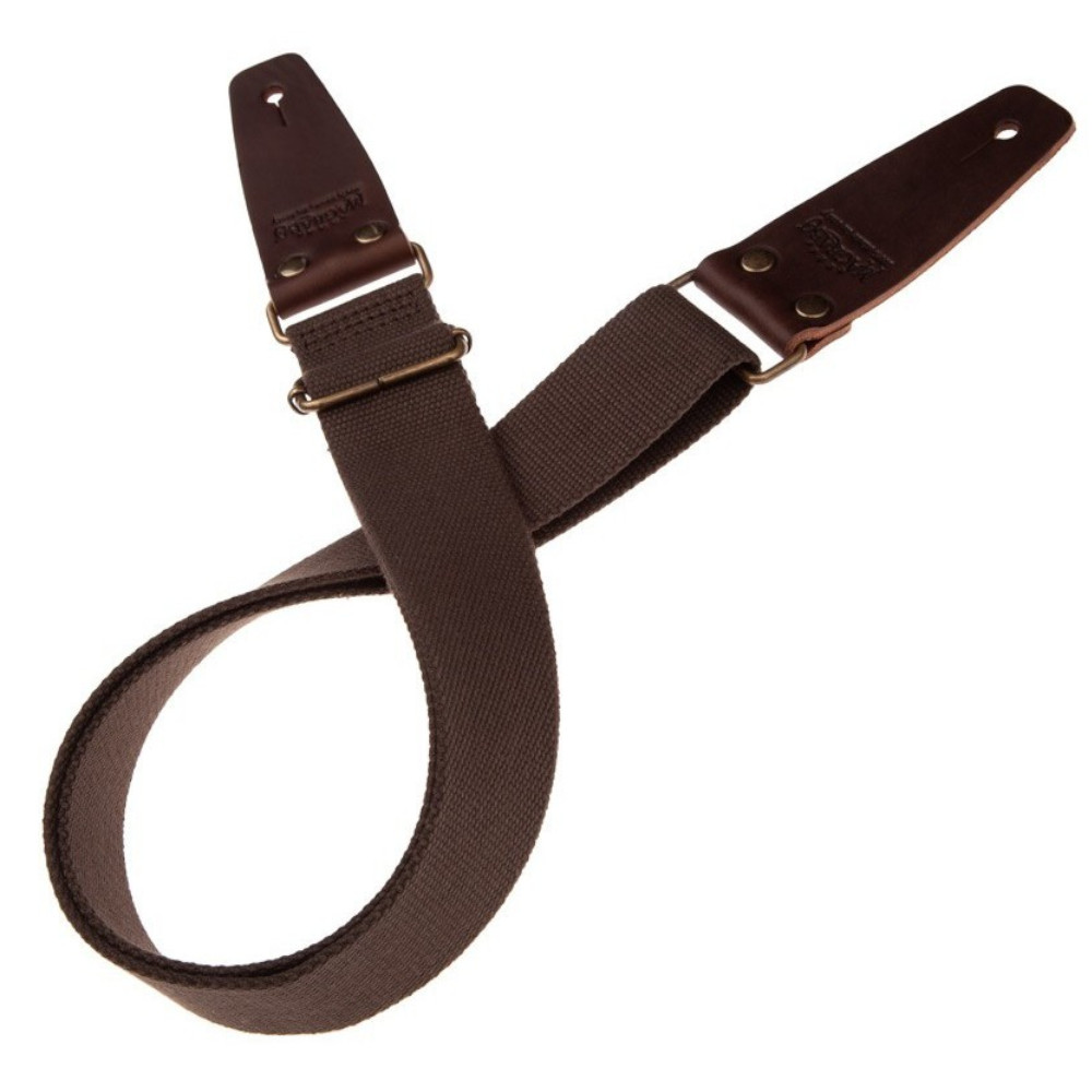 Tracolla Magrabò Stripe SC Entry Marrone 5 cm terminali Marrone Scuro fibbia Ottone Antico