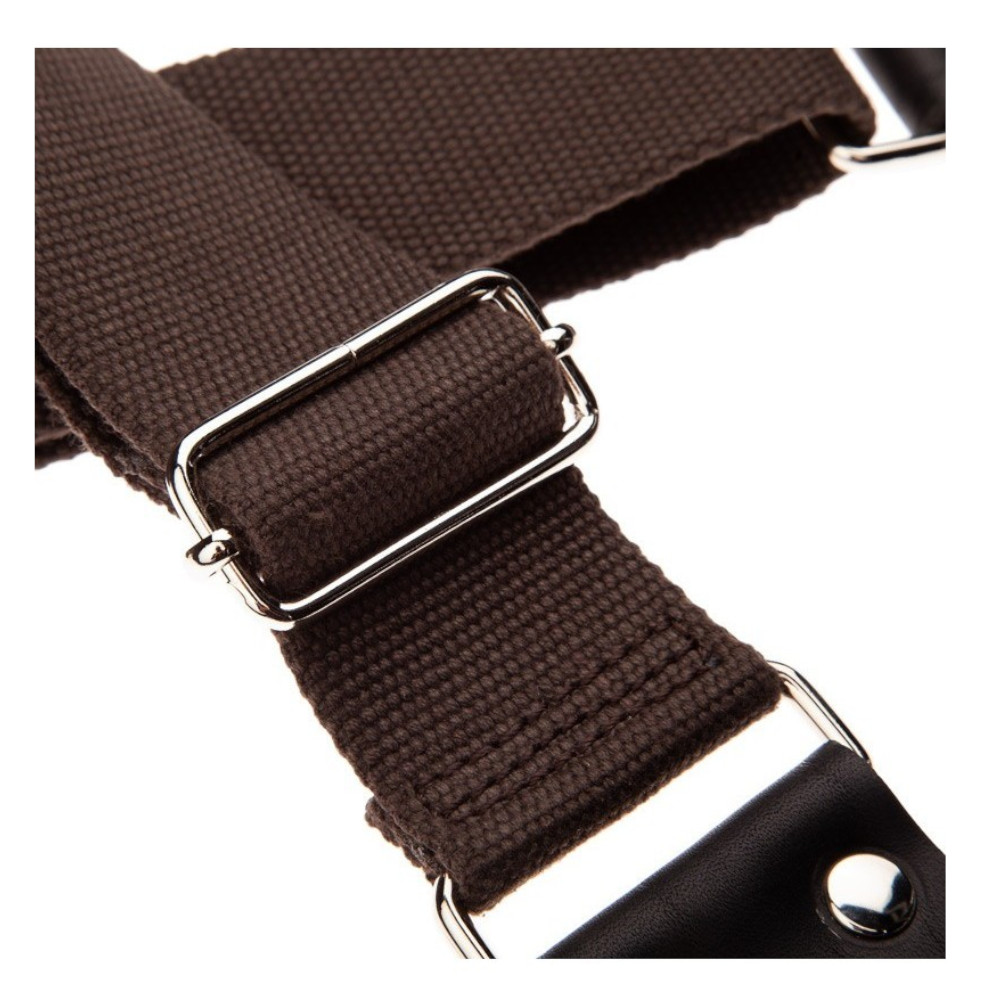 Tracolla Magrabò Stripe SC Entry Marrone 5 cm terminali Nero fibbia Argento