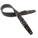 Tracolla Magrabò Stripe SC Entry Olded Nero 5 cm terminali Embossed Cocco Pros Nero fibbia Argento Antico