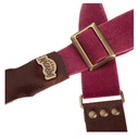 Tracolla Magrabò Stripe SC Cotton Washed Bordeaux 5 cm terminali Twinkle Marrone scuro, fibbia Recta Ottone