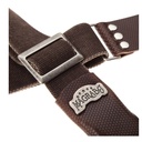 Tracolla Magrabò Stripe SC Cotton Washed Marrone 5 cm terminali Twinkle Marrone Scuro, fibbia Recta Argento