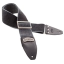 Tracolla Magrabò Stripe SC Cotton Washed Nero 8 cm terminali Core Nero, fibbia Recta Argento