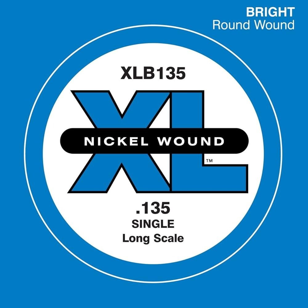 Corda singola D’Addario XLB135 per basso, Nickel Wound, Long Scale, .135