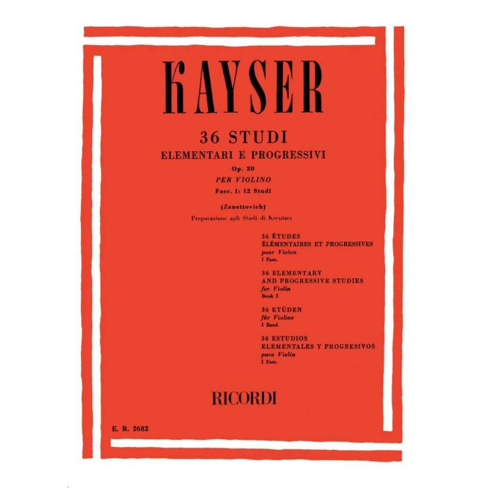 Kayser - 36 studi OP. 20 per violino Vol 1