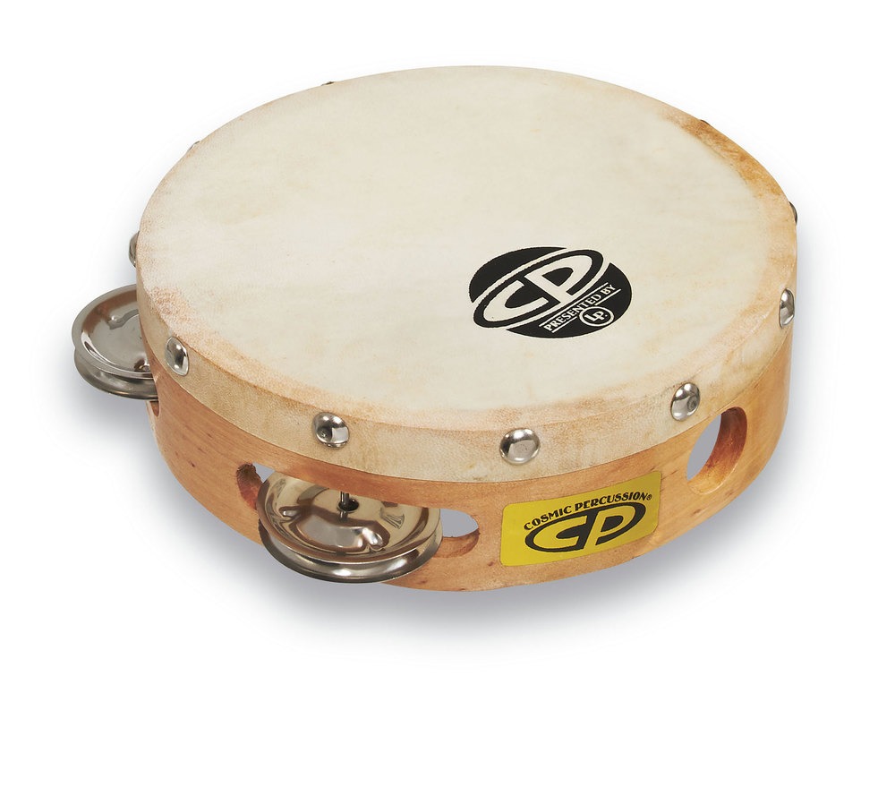 Tamburello Latin Percussion con pelle e piattini 6