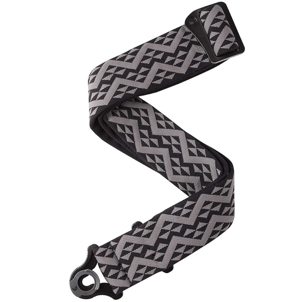 Tracolla D'Addario Auto Lock Black Padded Geometric