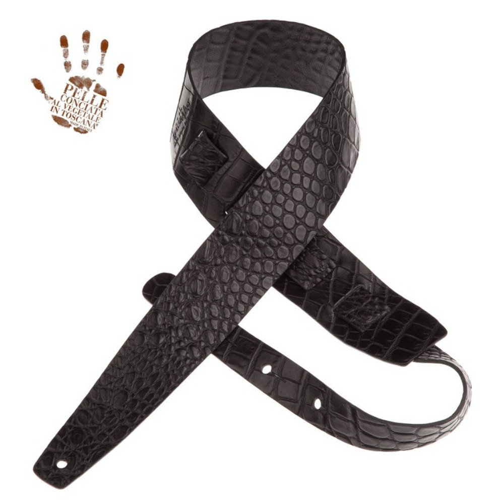 Tracolla Magrabò Holes HC Embossed Cocco Pros Nero 6 cm