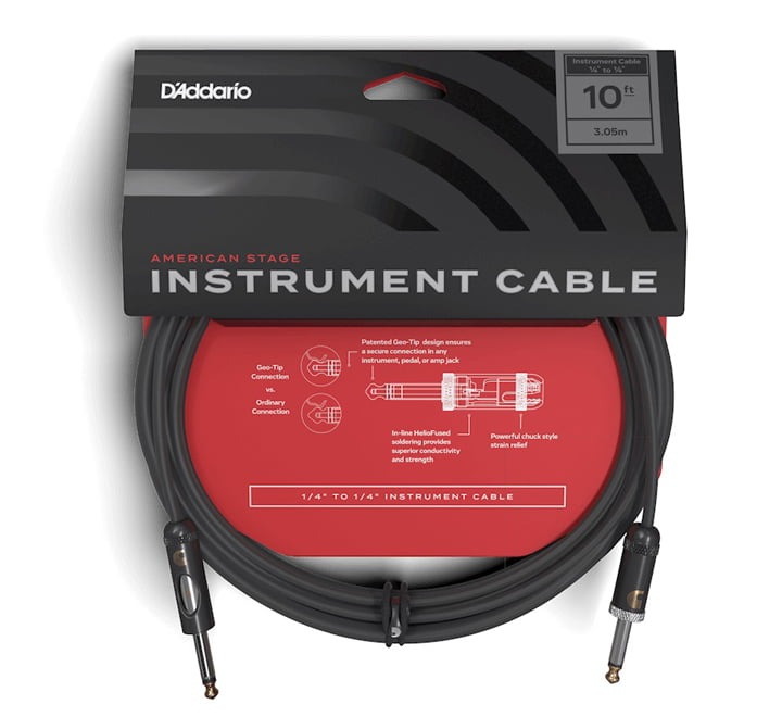 Cavo jack jack D'addario con interruttore 3 mt