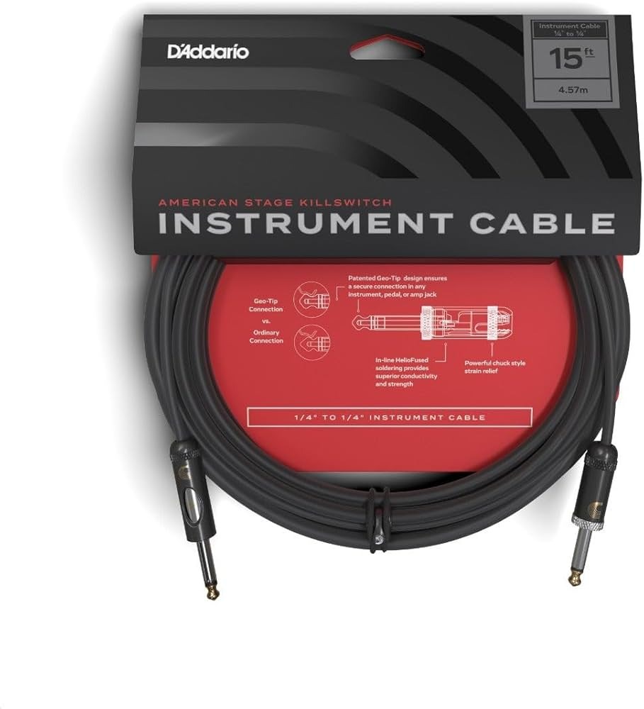 Cavo jack jack D'addario con interruttore 4.5 mt