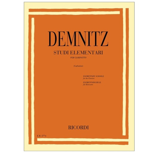 [ER2774] Demnitz - Studi elementari per clarinetto