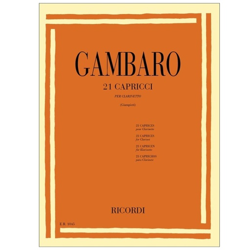 [ER1045] Gambaro - 21 capricci per clarinetto