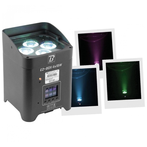 [BOOEZBOX4X15W] Proiettore Led a batteria BoomTone Dj EZ-Box 4x15W