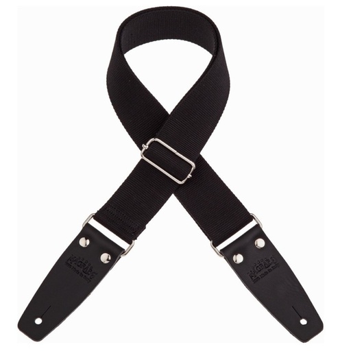 [230.010M] Tracolla Magrabò Stripe SC Entry Nero 5 cm terminali Nero fibbia Argento