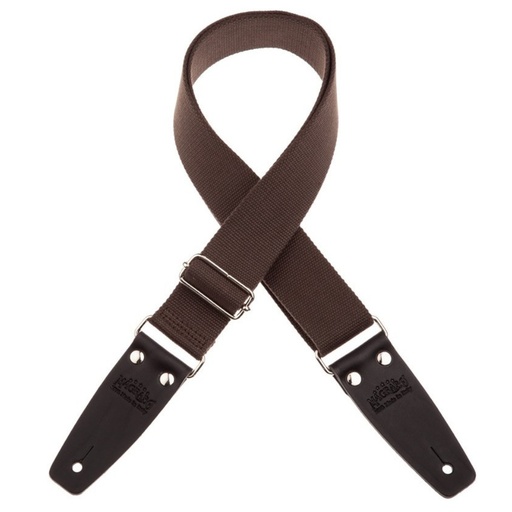 [230.212M] Tracolla Magrabò Stripe SC Entry Marrone 5 cm terminali Nero fibbia Argento