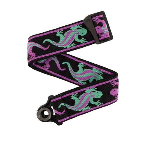 [50BALPW01] Tracolla D'Addario Auto Lock Vintage Lizards Green/Purple