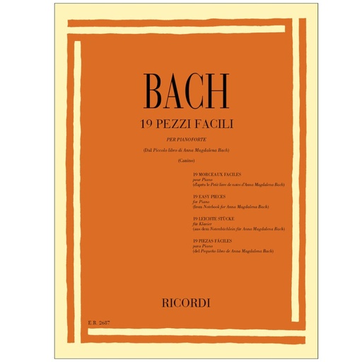 [ER2687] Bach - 19 Pezzi facili