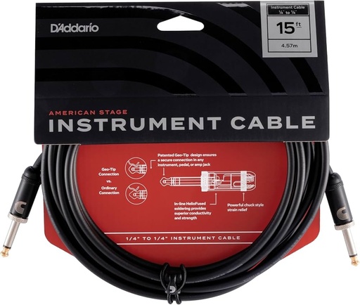 [PW-AMSG-15] Cavo per strumenti D'Addario American Stage 4.6 metri