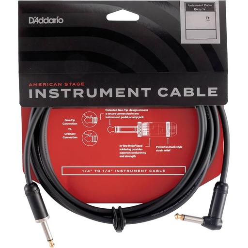 [PW-AMSGRA-20] Cavo per strumenti D'Addario American Stage 6 mt angolare